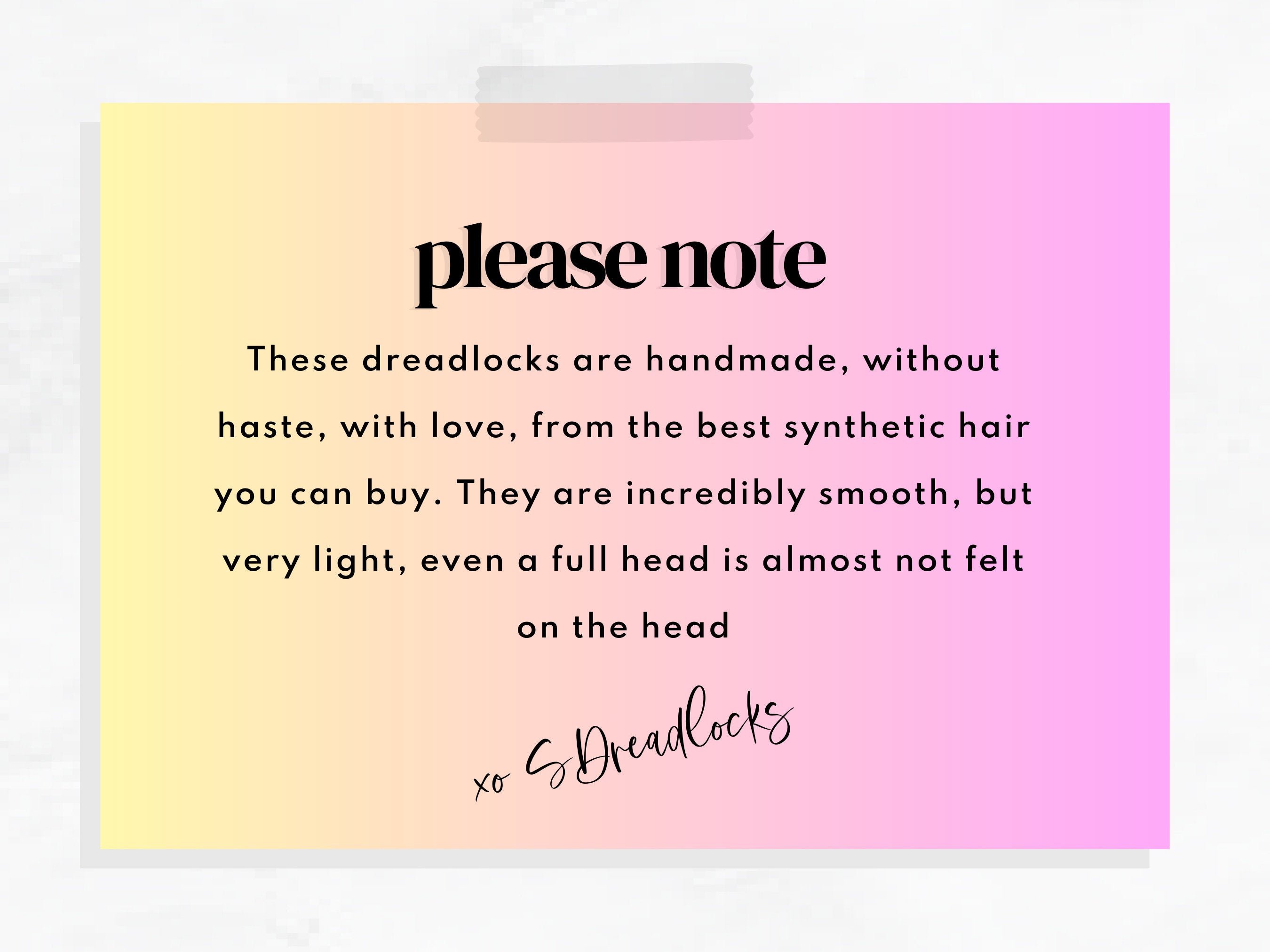 Handmade Synthetic Dreads – Custom DE & SE Dreadlock Extensions