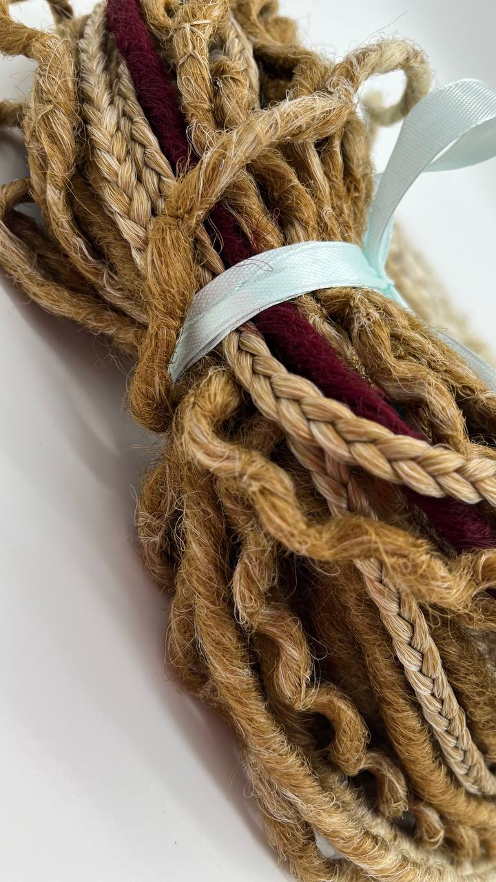 Boho style ombre dreadlock extensions, synthetic handmade dreads with faded color effect