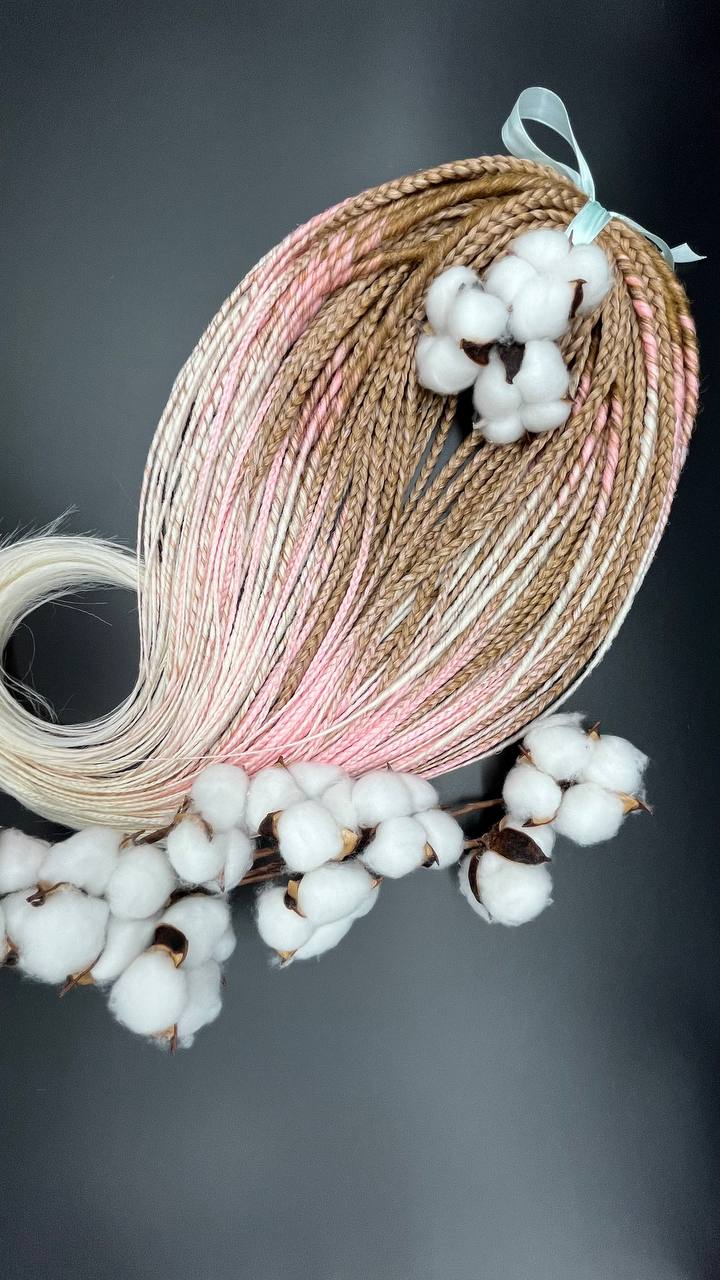 Boho style ombre dreadlock extensions, synthetic handmade dreads with faded color effect