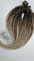 Boho style ombre dreadlock extensions, synthetic handmade dreads with faded color effect