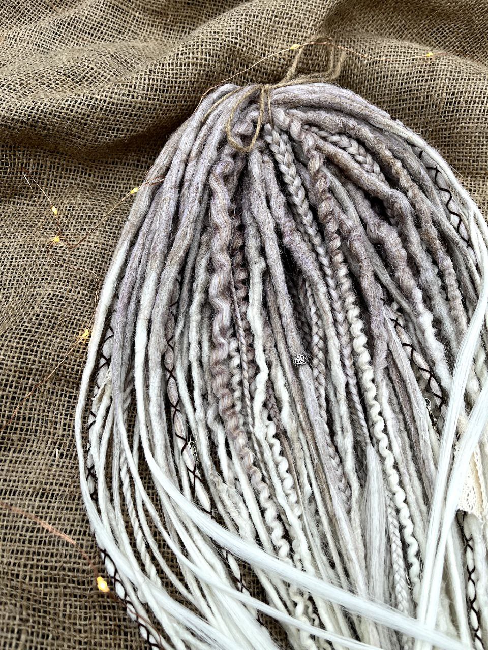 Handmade Synthetic Dreads – Custom Ash blonde DE & SE Dreadlock Extensions