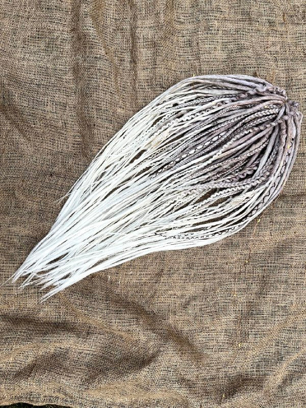 Handmade Synthetic Dreads – Custom Ash blonde DE & SE Dreadlock Extensions