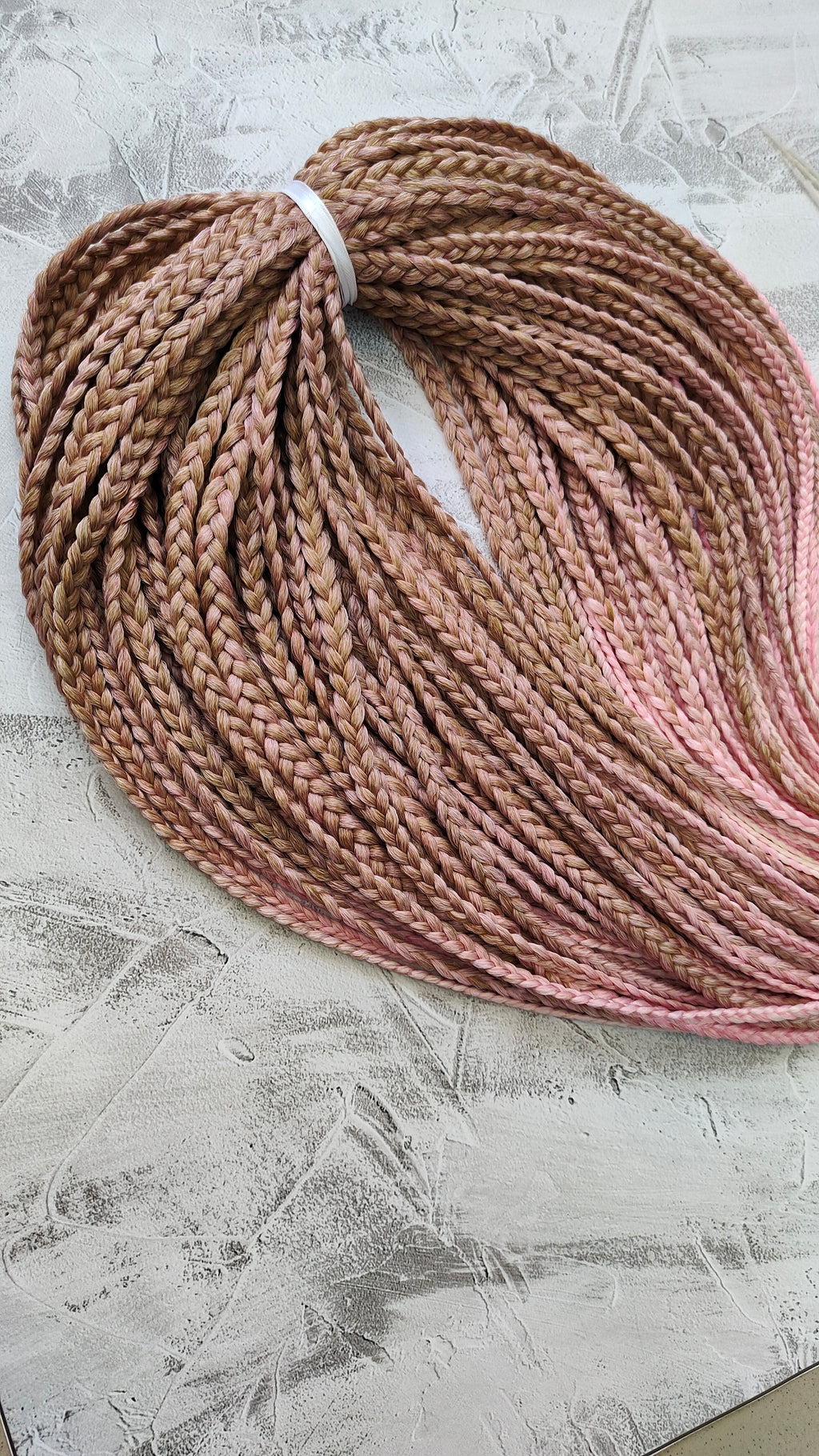 Boho style ombre dreadlock extensions, synthetic handmade dreads with faded color effect