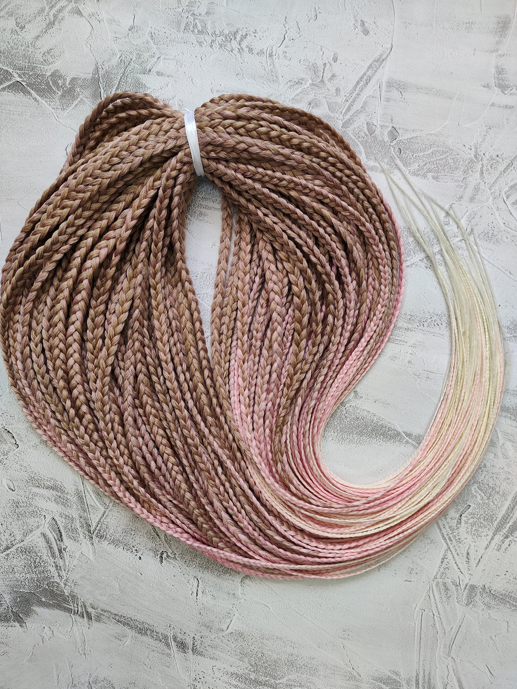 Boho style ombre dreadlock extensions, synthetic handmade dreads with faded color effect